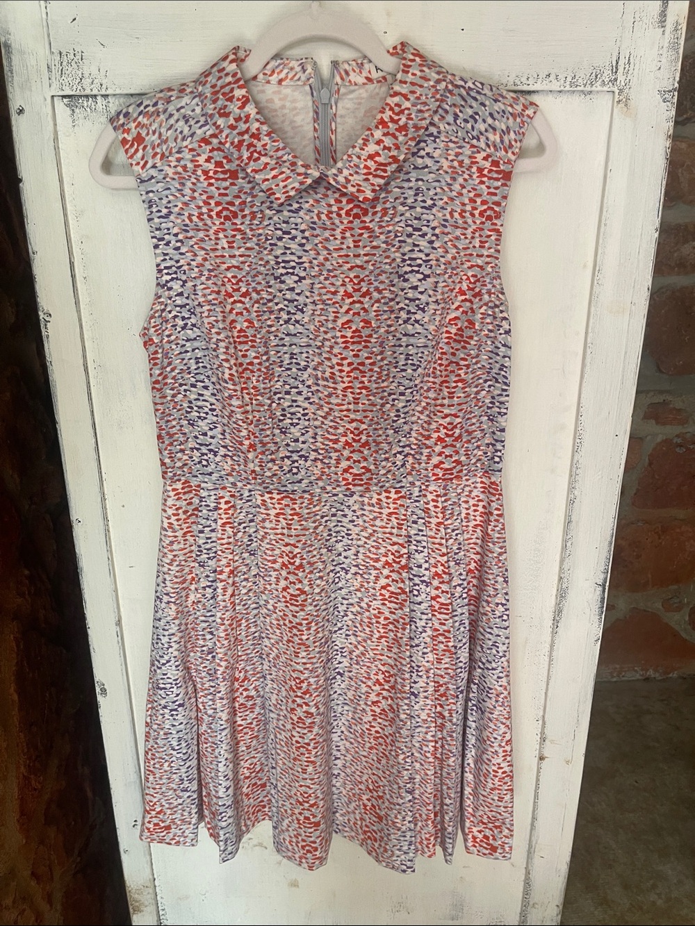 Reiss Collared Summer Dress in Coral & Lavender